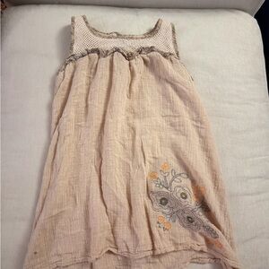 Mine Beige top with Floral Embroidery